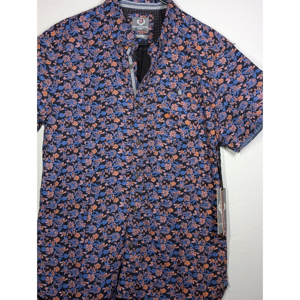 Stitches & Rivets Shirt Mens Medium Button Down Short Sleeve Floral NWT